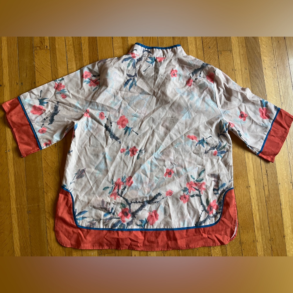 Mandarin Chinese collar cheongsam Qiapao tang jacket shirt top L M asian Fu Dao - Picture 4 of 6